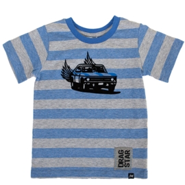 Milky Baby Racing Wings Tee Blue Stripe