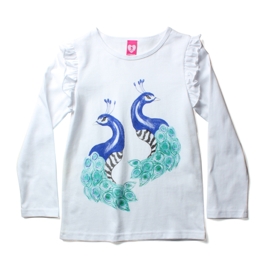 Littlehorn Pretty Peacock Tee White