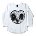 Minti LS Scoop Tee Heart Owl White